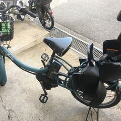 地域限定送料無料　ヤマハ　パスバビー　子供乗せ　15,4AH　三人乗り　青系　ビッケ　ギュットアニーズ　神戸市　電動自転車　の画像