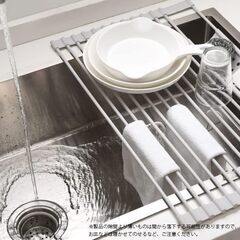  水切りラック シンク上 スリム 折りたたみ 水切りマット 洗い物 水切りトレー トレー付き 流し台 省スペース 食器 乾燥 (52x32cm)　転売OK　倒産品　まとめ売り　ネット商材　アマゾン引き上げ商品　メルカリ　副業の画像