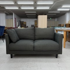 【超美品‼️】定価49,990円♪ニトリ 140cm幅2人掛けソファ ラヴソファ 布製グレー♪の画像