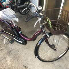 地域限定送料無料　ヤマハ　パス　ナチュラ　12,3AH　子供乗せ　パープル　アシスタ　ビビDX　神戸市　電動自転車　の画像