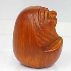 縁起物 あくび達磨 高さ12cm だるま ダルマ 欠伸 木製 札幌市 清田区 平岡の画像