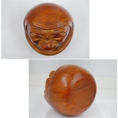 縁起物 あくび達磨 高さ12cm だるま ダルマ 欠伸 木製 札幌市 清田区 平岡の画像