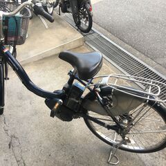 地域限定送料無料　ヤマハ　パス　ナチュラ　12,3AH　子供乗せ　24インチ　紺　アシスタ　ビビDX　神戸市　電動自転車　の画像