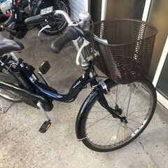 地域限定送料無料　ヤマハ　パス　ナチュラ　12,3AH　子供乗せ　24インチ　紺　アシスタ　ビビDX　神戸市　電動自転車　の画像