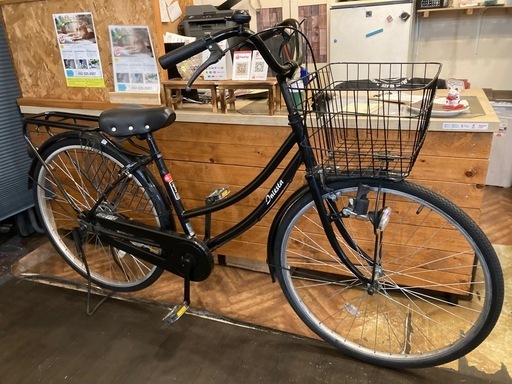 【チェーン新品！】シングルギア　26インチ自転車　ブラック