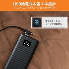 未使用！電気毛布 ひざ掛け バッテリー付き USB給電 アウトドア 丸洗い可の画像
