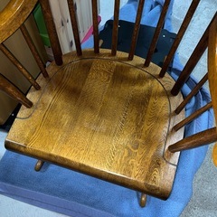 飛騨産業 キツツキマーク ロッキングチェア ヴィンテージ 木製 無垢 ナラ材 椅子 イス 中古品 ③の画像