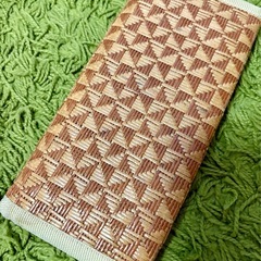 🌾✨ナチュラルでおしゃれ♡井草風編み込みデザイン長財布👜✨使いやすさ抜群＆個性的♡お試し価格100円！【長財布／ナチュラル／お手頃／中古】の画像