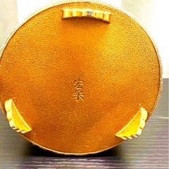 ★【商品名】★佐野宏采造　菊花模様香炉高岡銅器★美品★の画像