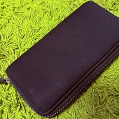 🖤✨シンプル＆おしゃれなブラック布製長財布✨美品♡まだまだ活躍！お出かけに便利なコンパクトサイズ💛【長財布／黒／布製／お手頃価格200円】の画像