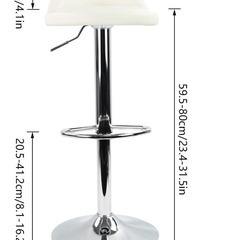 【2脚セット】美品！スタイリッシュな白いバーチェア・カウンタースツールの画像