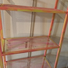 IKEAメッシュラック　アンティーク風ペイントの画像