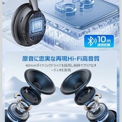 ワイヤレスヘッドホン　じゅうで充電式の画像