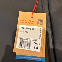 【新品】マムートリュック「MAMMUT Seon3way 20」 の画像
