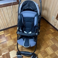 折りたたみ式 ベビーカー グレーの画像