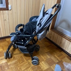 折りたたみ式 ベビーカー グレーの画像