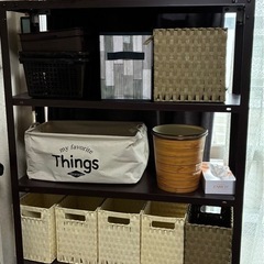 スチールラック茶4段　ボックス付きの画像