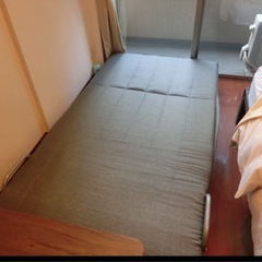 ソファベッド クッション付き　グレーの画像