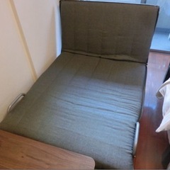ソファベッド クッション付き　グレーの画像