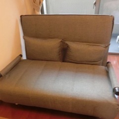 ソファベッド クッション付き　グレーの画像