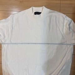 ナノユニバース　NANO UNIVERSE オフホワイトM クルーネックニット　メンズの画像