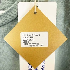 【未使用】ALMOND アーモンド 半袖Tシャツ ロゴ ブランドロゴ 刺繍 USAコットン 日本製 L GRASS TS2007S ユニセックスの画像