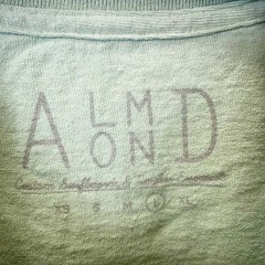 【未使用】ALMOND アーモンド 半袖Tシャツ ロゴ ブランドロゴ 刺繍 USAコットン 日本製 L GRASS TS2007S ユニセックスの画像