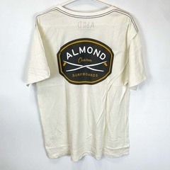 【未使用】ALMOND アーモンド 半袖Tシャツ ロゴ ブランド USAコットン L ナチュラル TS2013S ユニセックスの画像