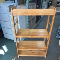 【リサイクルサービス八光】幅64㎝　ブラウン　4段ウッドラックの画像