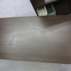 折りたたみテーブル ニトリ ラポールD 棚板付き 折り畳みテーブル ローテーブル 木目調 ブラウン 幅90cm 札幌 手稲の画像