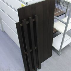 折りたたみテーブル ニトリ ラポールD 棚板付き 折り畳みテーブル ローテーブル 木目調 ブラウン 幅90cm 札幌 手稲の画像