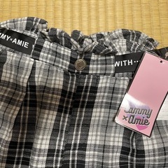 チェック柄ワイドパンツ120の画像