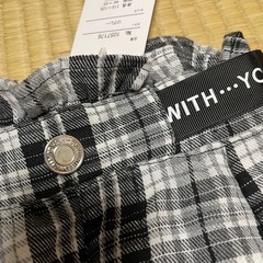 チェック柄ワイドパンツ120の画像