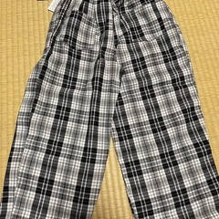 チェック柄ワイドパンツ120の画像