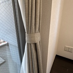 遮光1級カーテン 横100×縦190×2枚　レース付きの画像