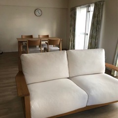 【2025年6月購入、ほぼ新品】無印良品　ソファ2.5シーター/フェザー ポケットコイルの画像