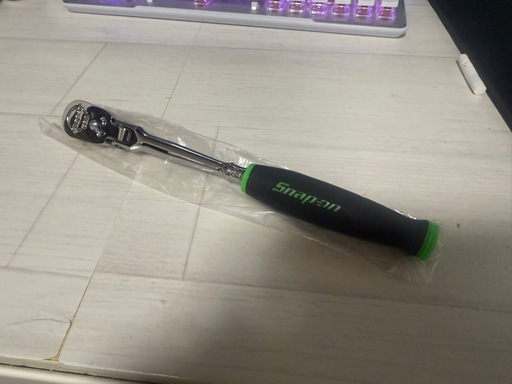 新品未使用・スナップオン・SNAP-ON・1/4ラチェット・首振りラチェット・グリーン