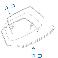 s13シルビア　純正　リヤガラスモールの画像