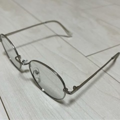 メガネ 伊達メガネ シルバーの画像
