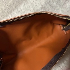 （何かと一緒で無料でおつけ致します！）ブラウンフェイクレザー ペンケース スリム　合成皮革製の画像