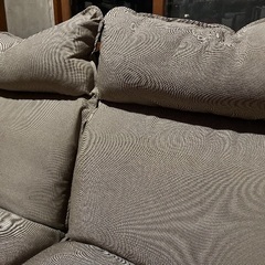 【差し上げます】無印　MUJI 2人がけソファー（オットマン付き）の画像