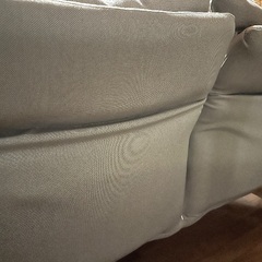 【差し上げます】無印　MUJI 2人がけソファー（オットマン付き）の画像