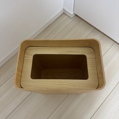 アイリスオーヤマ(IRIS OHYAMA) ゴミ箱 木目調 ウッドペール 13.0L 角型 袋止め付き ナチュラル WDPF-260Sの画像