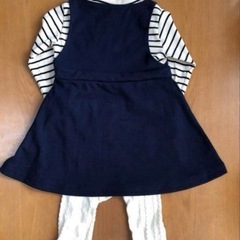 90サイズ　ワンピース＆タイツの2点セットの画像