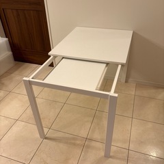 「【美品」】IKEA VANGSTA 伸縮テーブル 80/120x70cm ホワイトの画像