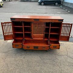 古民家 家具 水屋箪笥 民芸箪笥 木製 収納棚 時代家具 アンティーク 和家具 昭和レトロ 和室 茶室 座敷 A0850の画像