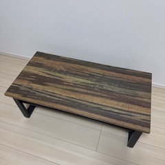 ローテーブル センターテーブル 折りたたみ式 棚付き テーブル 机 【木目調天板×スチール脚】 インダストリアル リビング ソファテーブル 幅90 ライトブラウン 頑丈の画像