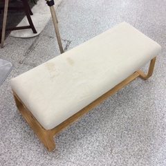 【リビングでもダイニング使える】 ダイニングセット　無印良品　MUJI　食卓テーブルセット　イス2脚　ベンチ1脚　布座面：ナチュラルの画像