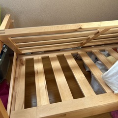 IKEA2人掛けソファ　木製木枠クッションカバー取り外し可の画像