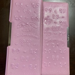 ボンボンリボン　筆箱　ピンク　うす紫の画像